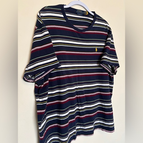 Polo Ralph Lauren XL Classic Fit Striped Jersey Tee Short Sleeve Preppy Golf - Picture 1 of 11